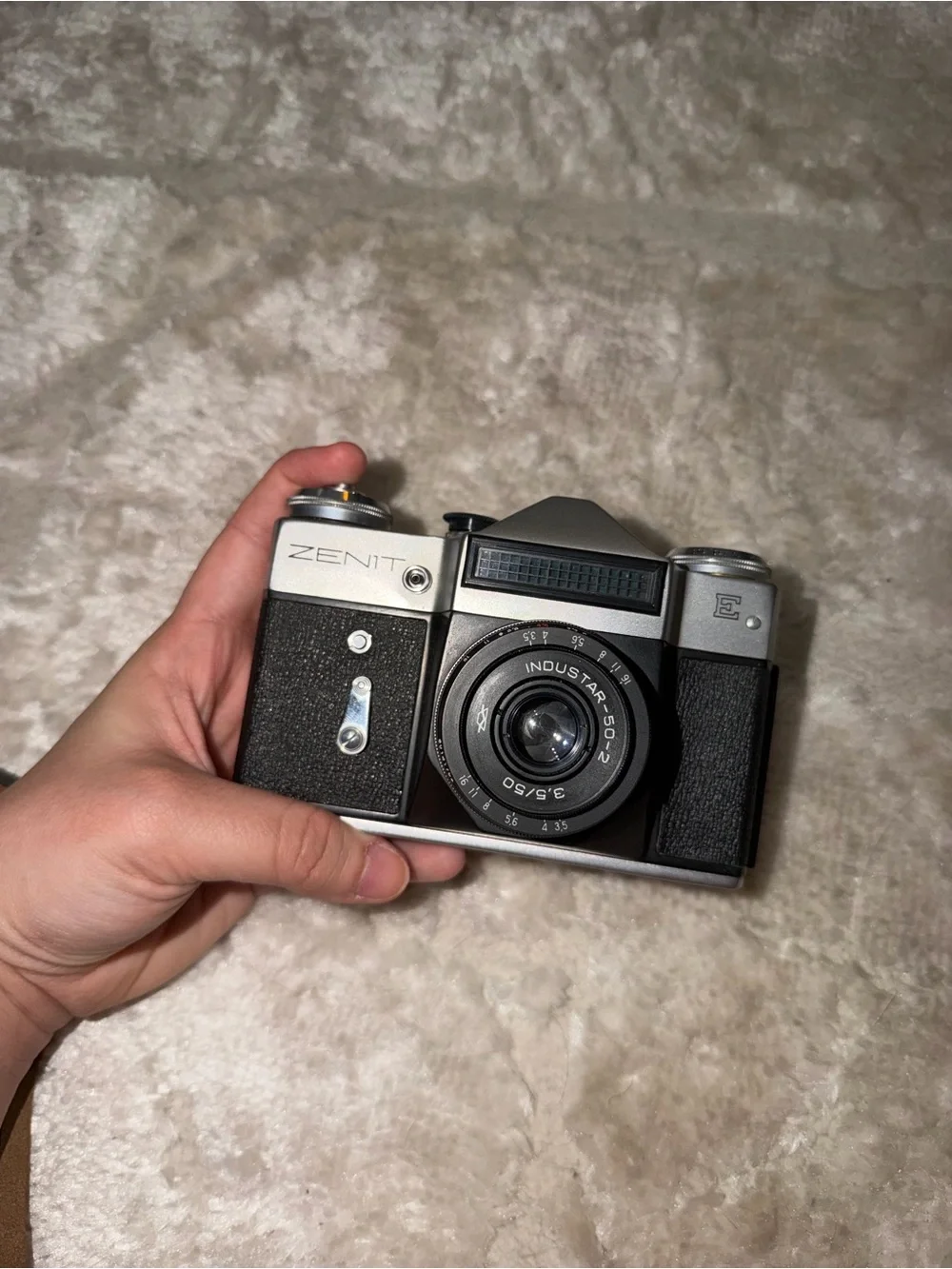 VINTAGE Zenit-E 35mm Film Camera with Helios 58mm Lens + Original Cases & Strap